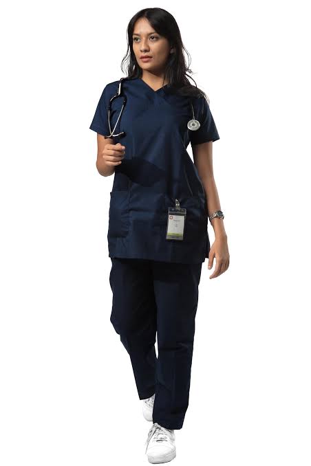 Navy blue female scrub suits for doctors