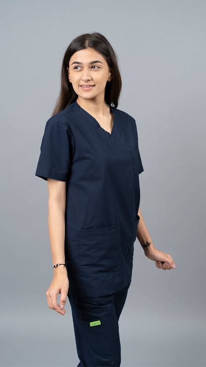 Navy blue female scrub suits for doctors