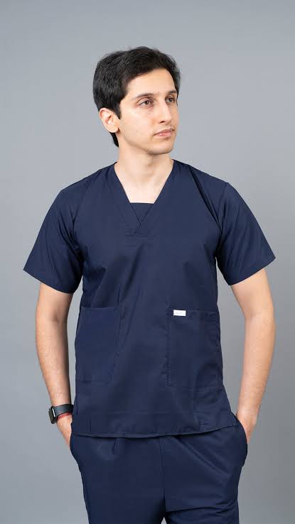 Navy blue male scrub suits for doctors